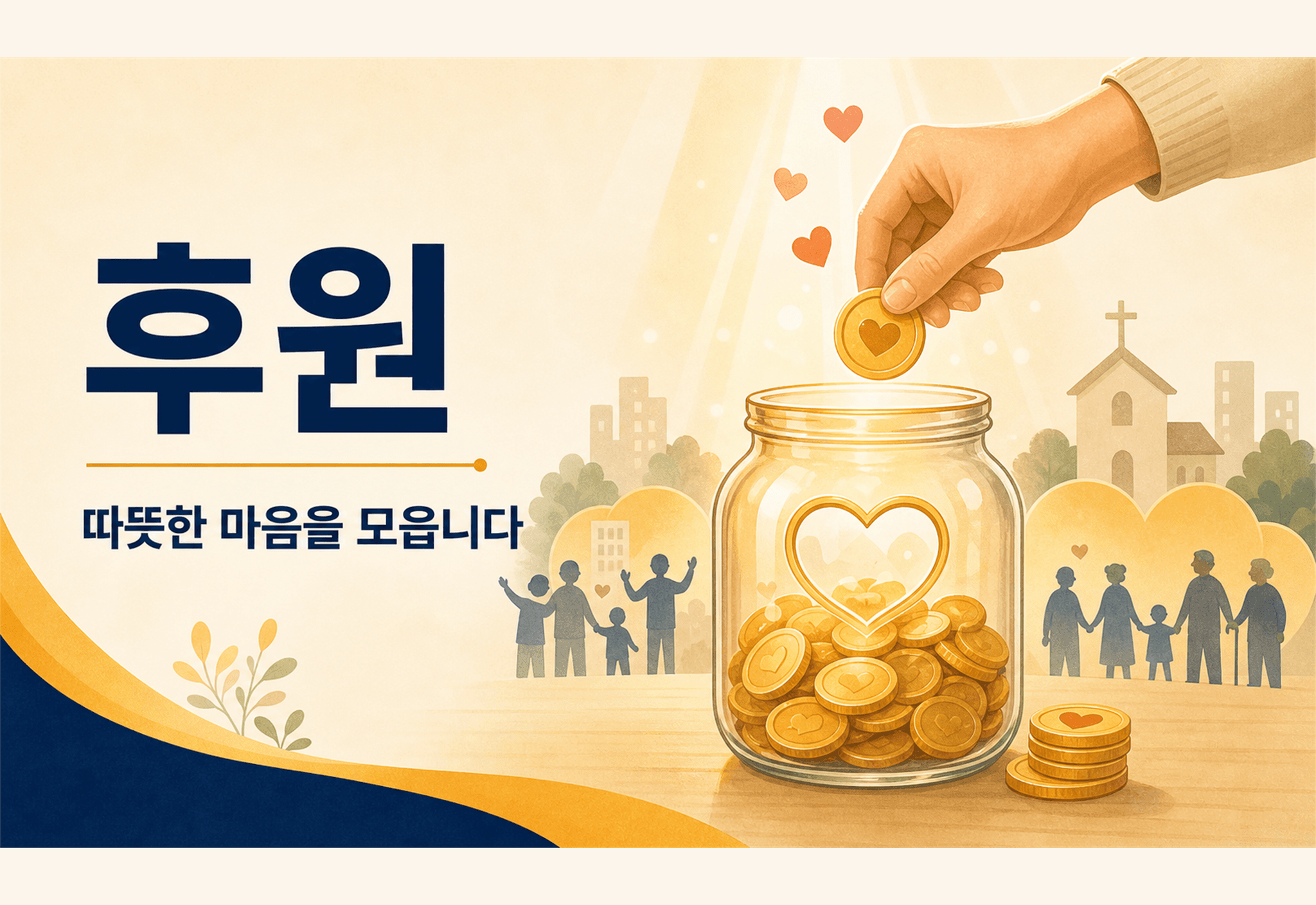 후원 안내 이미지 — 법인 계좌 개설 중